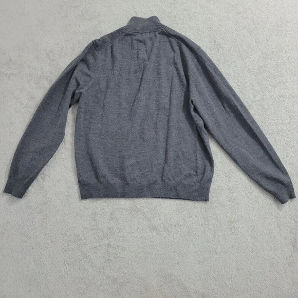 Piattelli Barneys New York Mens Gray 1/4 Zip Sweater L 100% Merino Wool 28CT - Picture 2 of 7